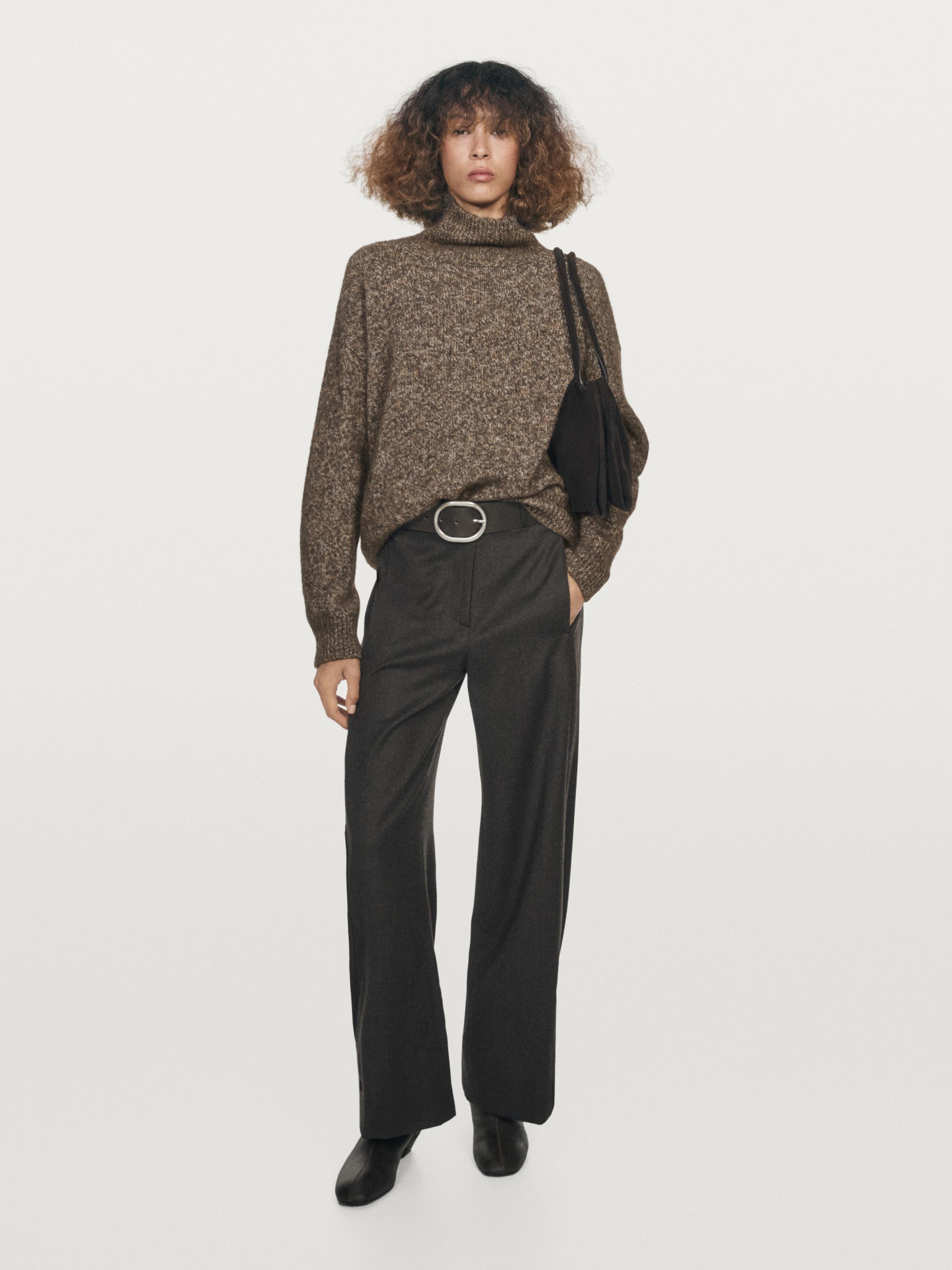 Mouliné knit alpaca and wool blend turtleneck sweater